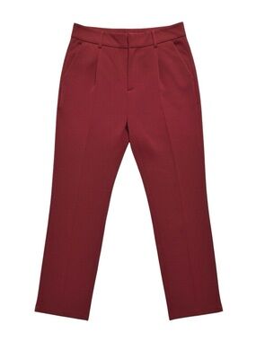 Halara Tall Flex High Waisted Pocket Solid Work Tapered Pants Biking Red Medium